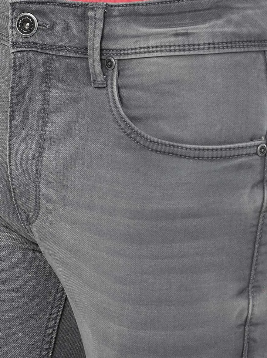 Light Grey Washed Slim Fit Jeans | JadeBlue