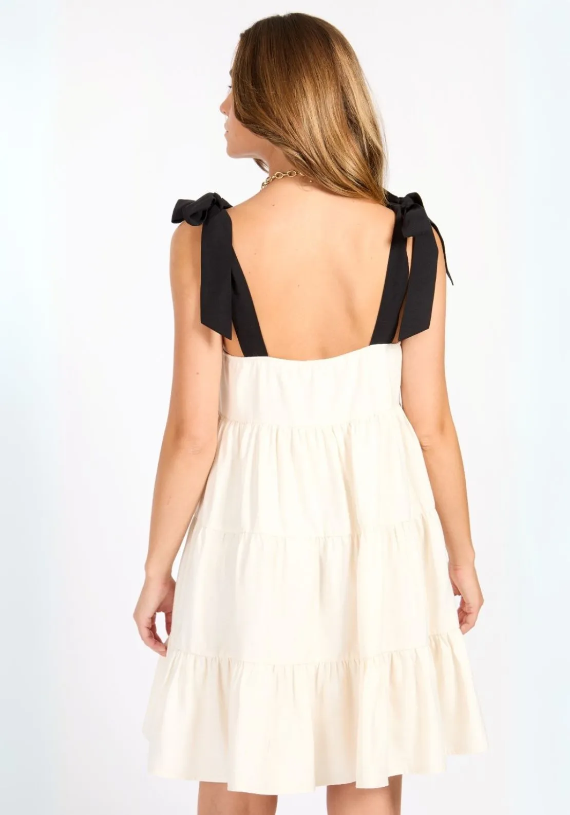 Linen Mini Dress - Cream