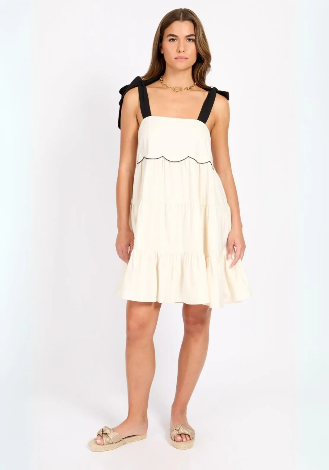 Linen Mini Dress - Cream