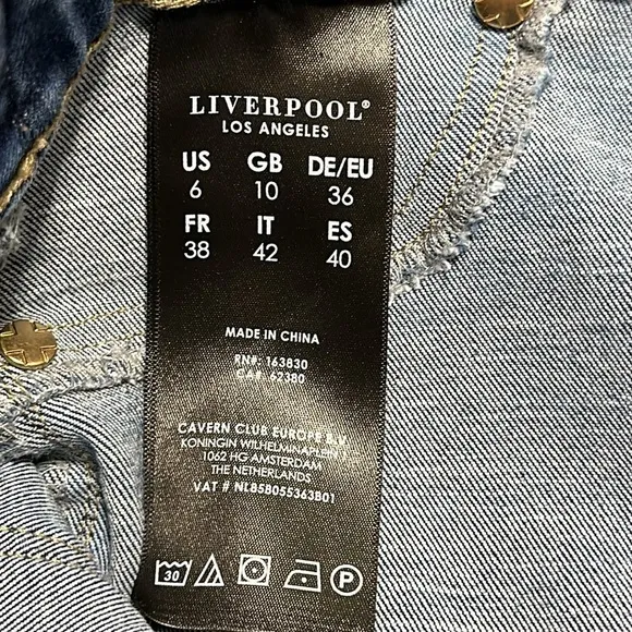 Liverpool Womens Ankle Skinny High Waist Distressed Jeans, Johnson Blue, Size 6