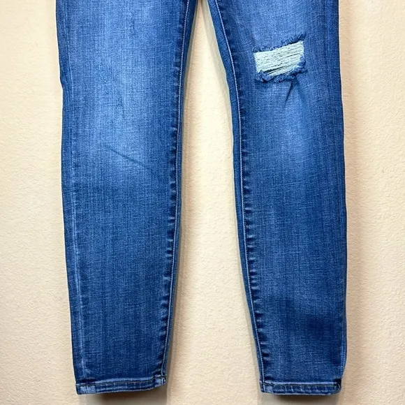 Liverpool Womens Ankle Skinny High Waist Distressed Jeans, Johnson Blue, Size 6