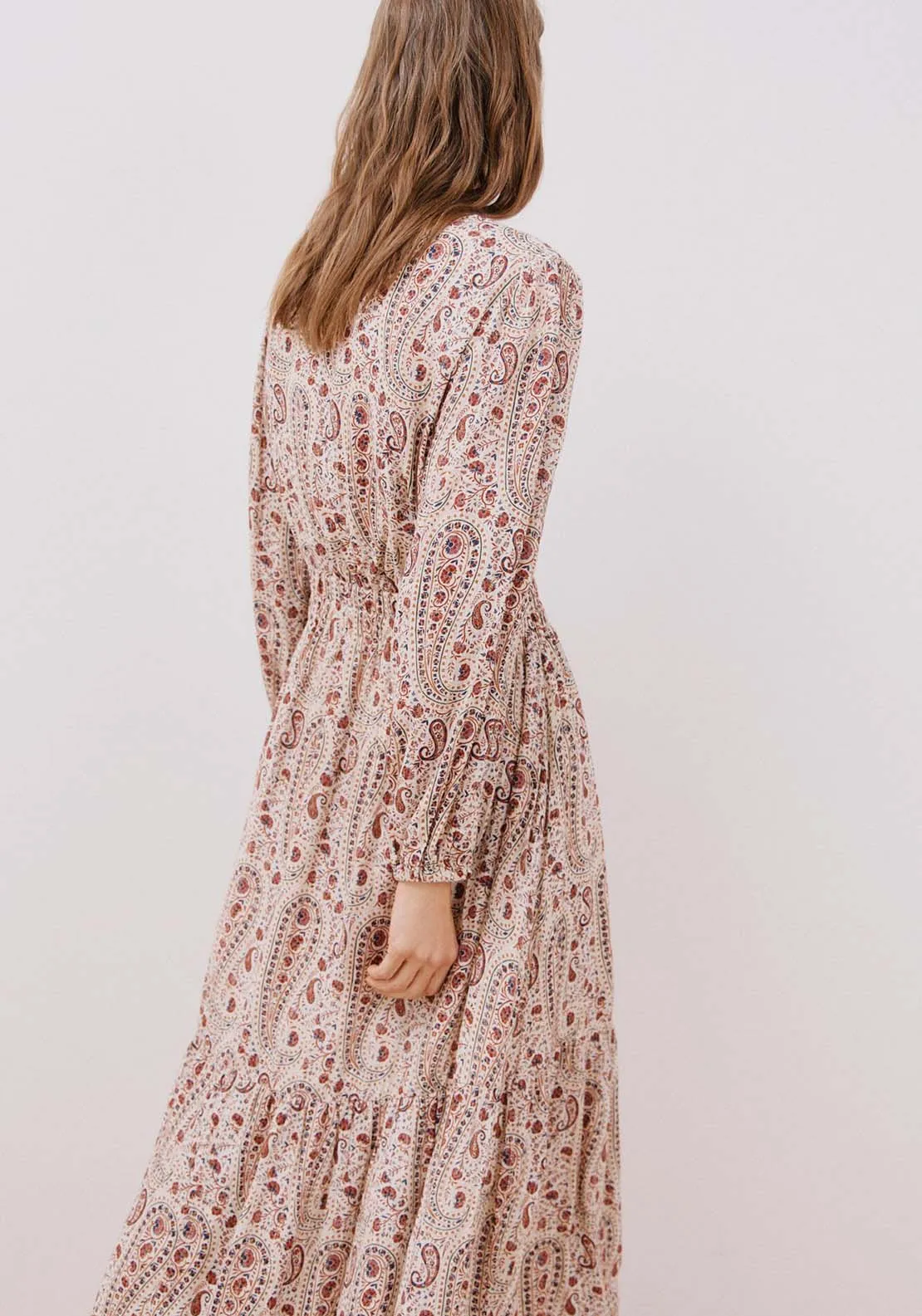 Long printed dress - White Print