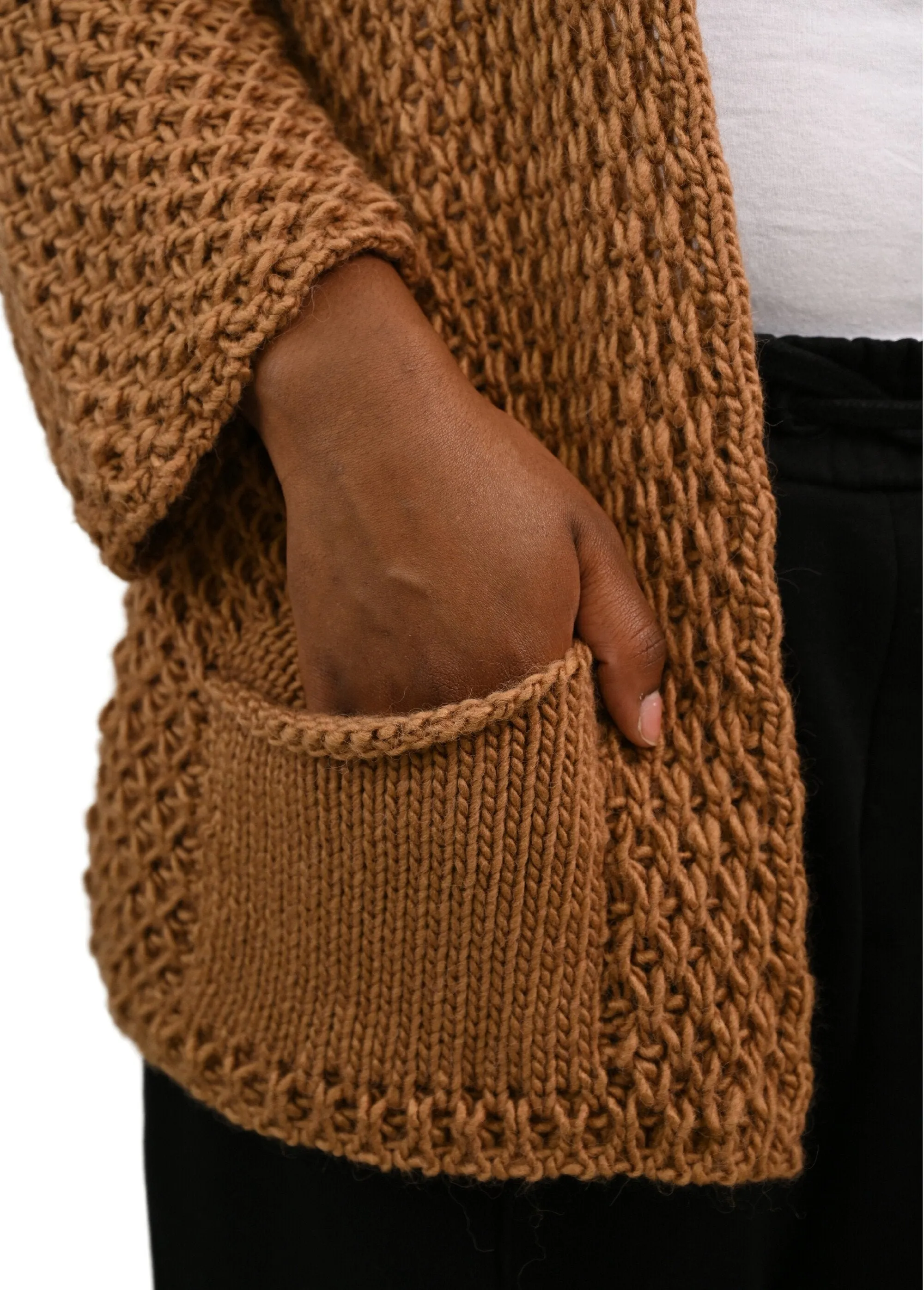 Long seamless fancy knit vest