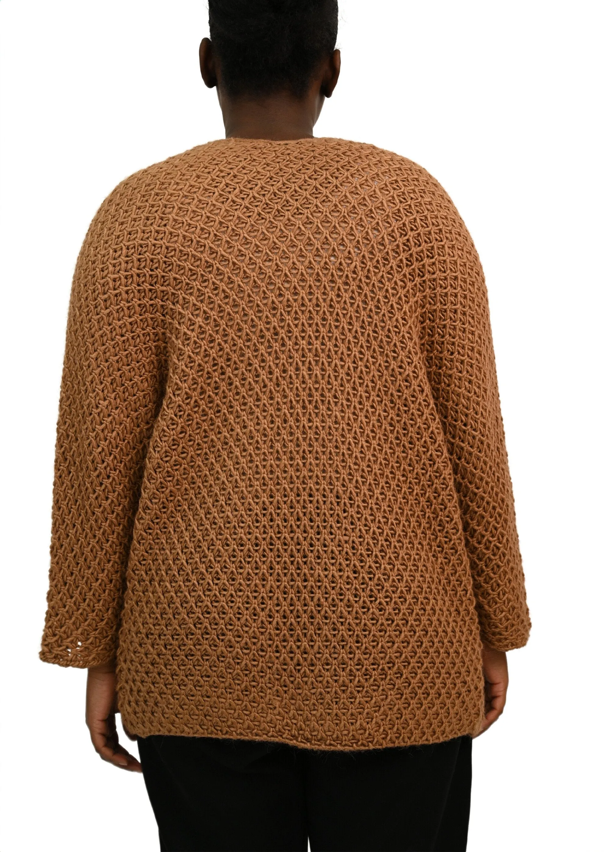 Long seamless fancy knit vest