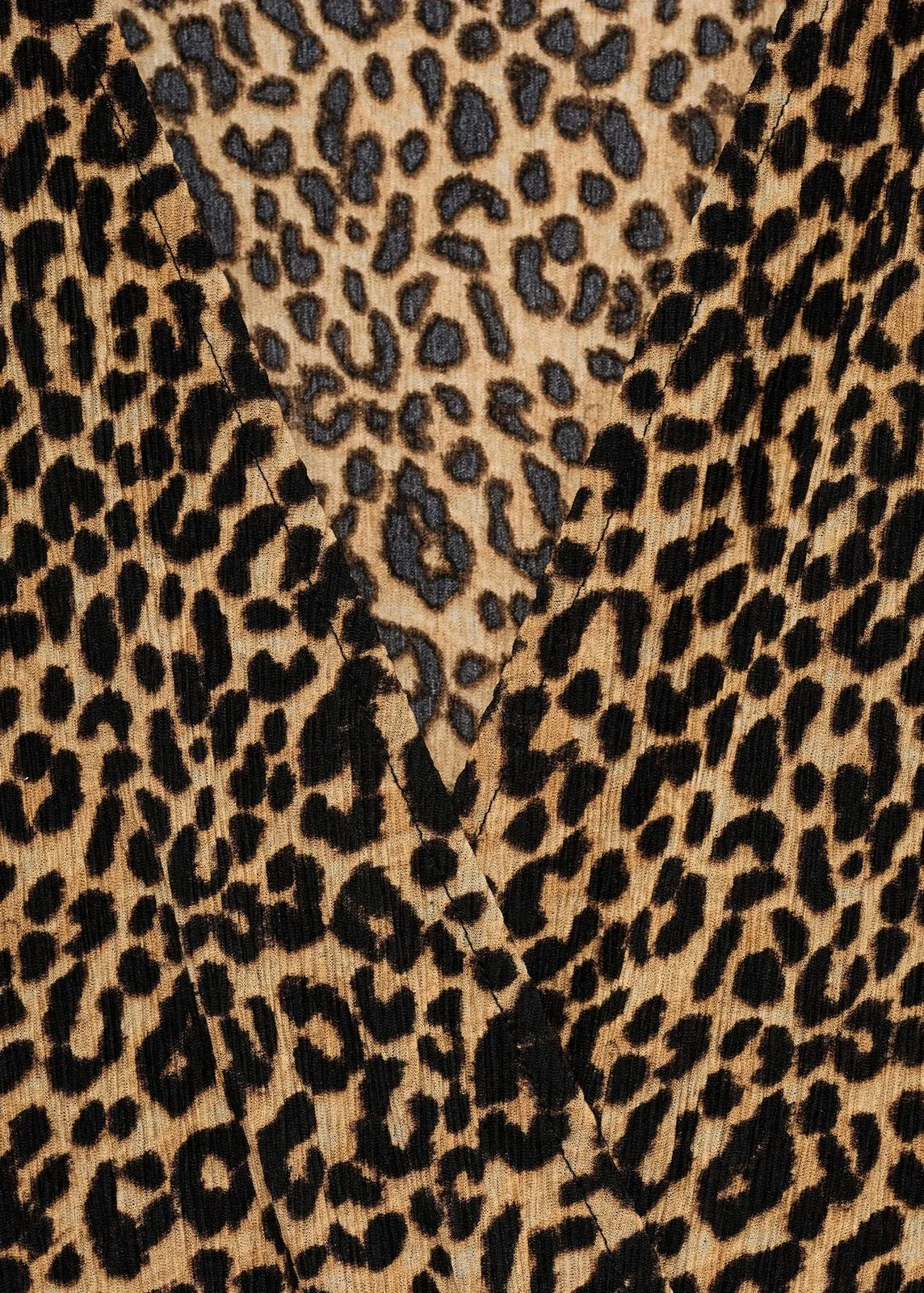 Long sleeve midi leopard dress - Brown