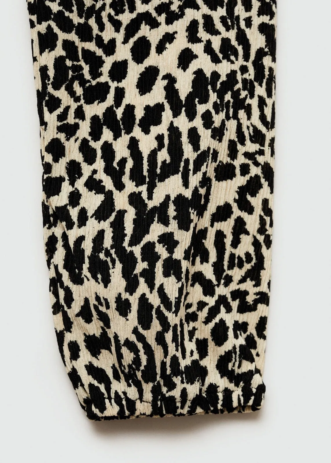 Long sleeve midi leopard dress - Light Beige