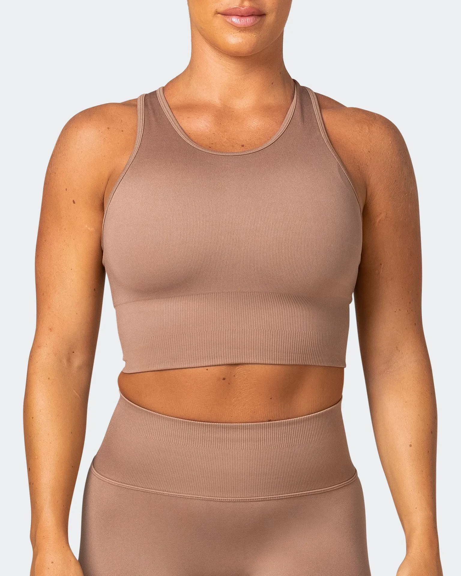 Longline Seamless Bra - Biscuit