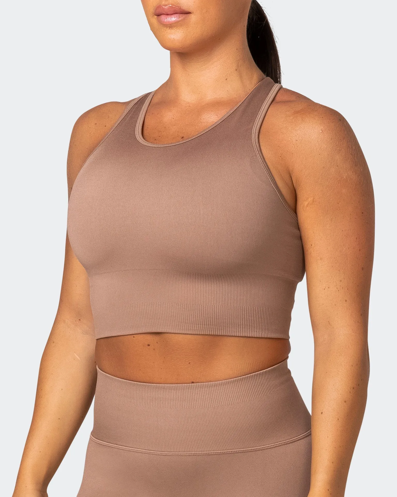 Longline Seamless Bra - Biscuit
