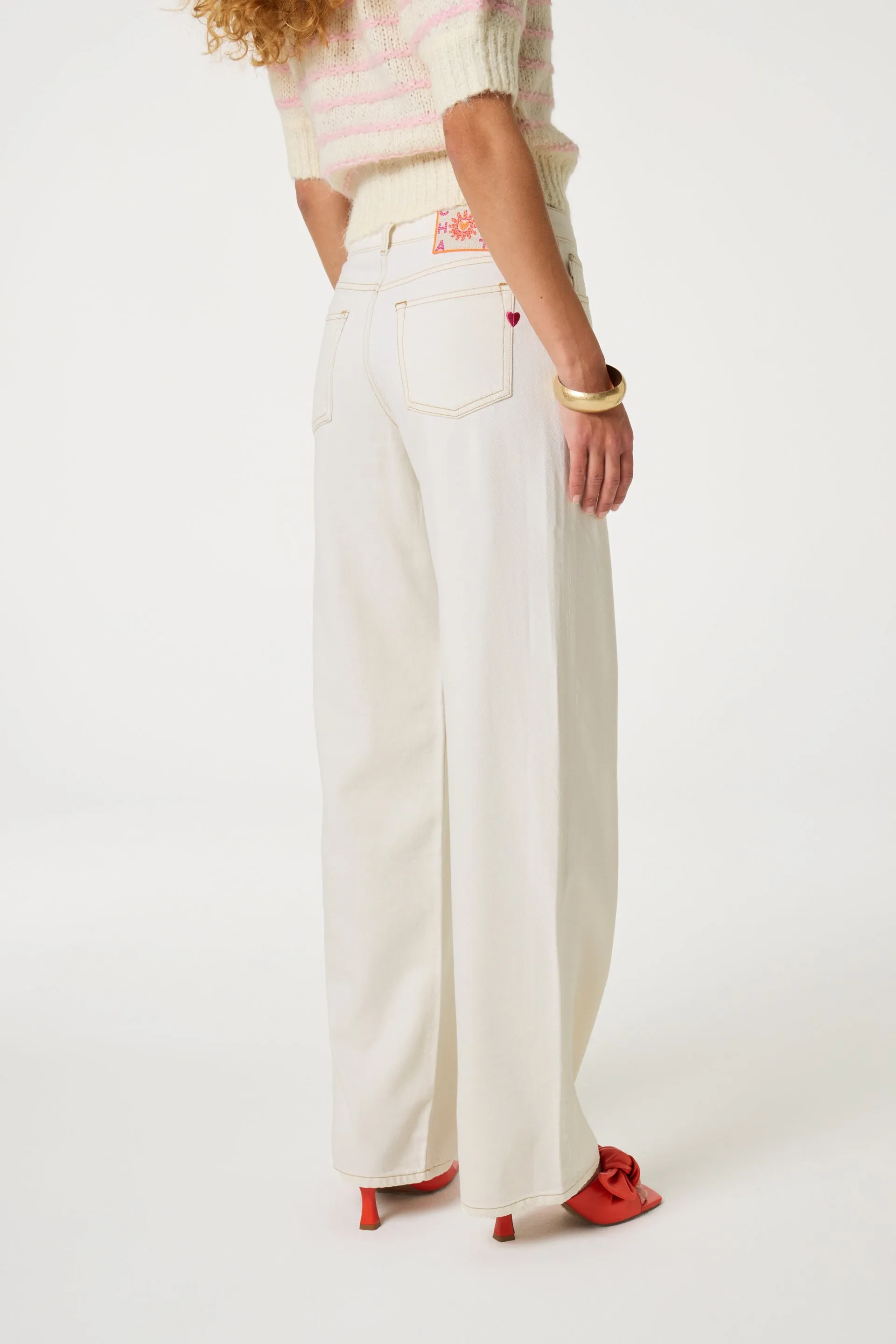 LUCY WIDE LEG JEANS - WARM WHITE