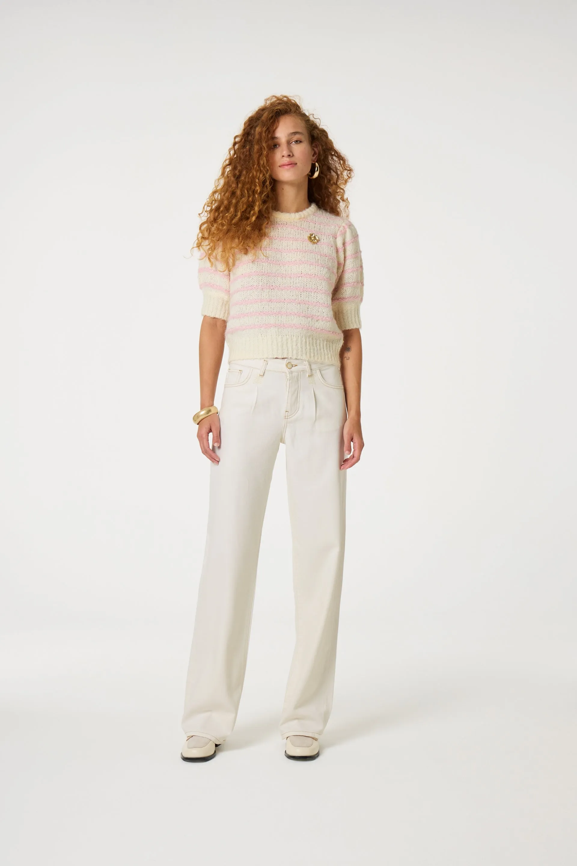 LUCY WIDE LEG JEANS - WARM WHITE