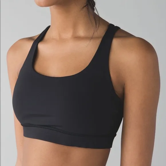 Lululemon black energy criss cross back strap sport bra