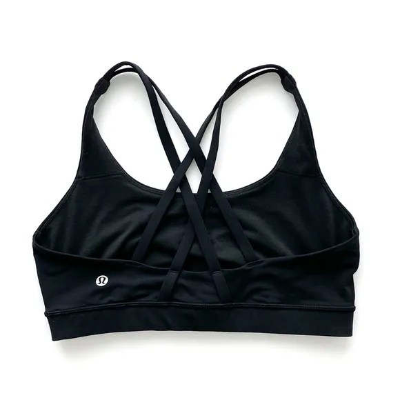 Lululemon black energy criss cross back strap sport bra