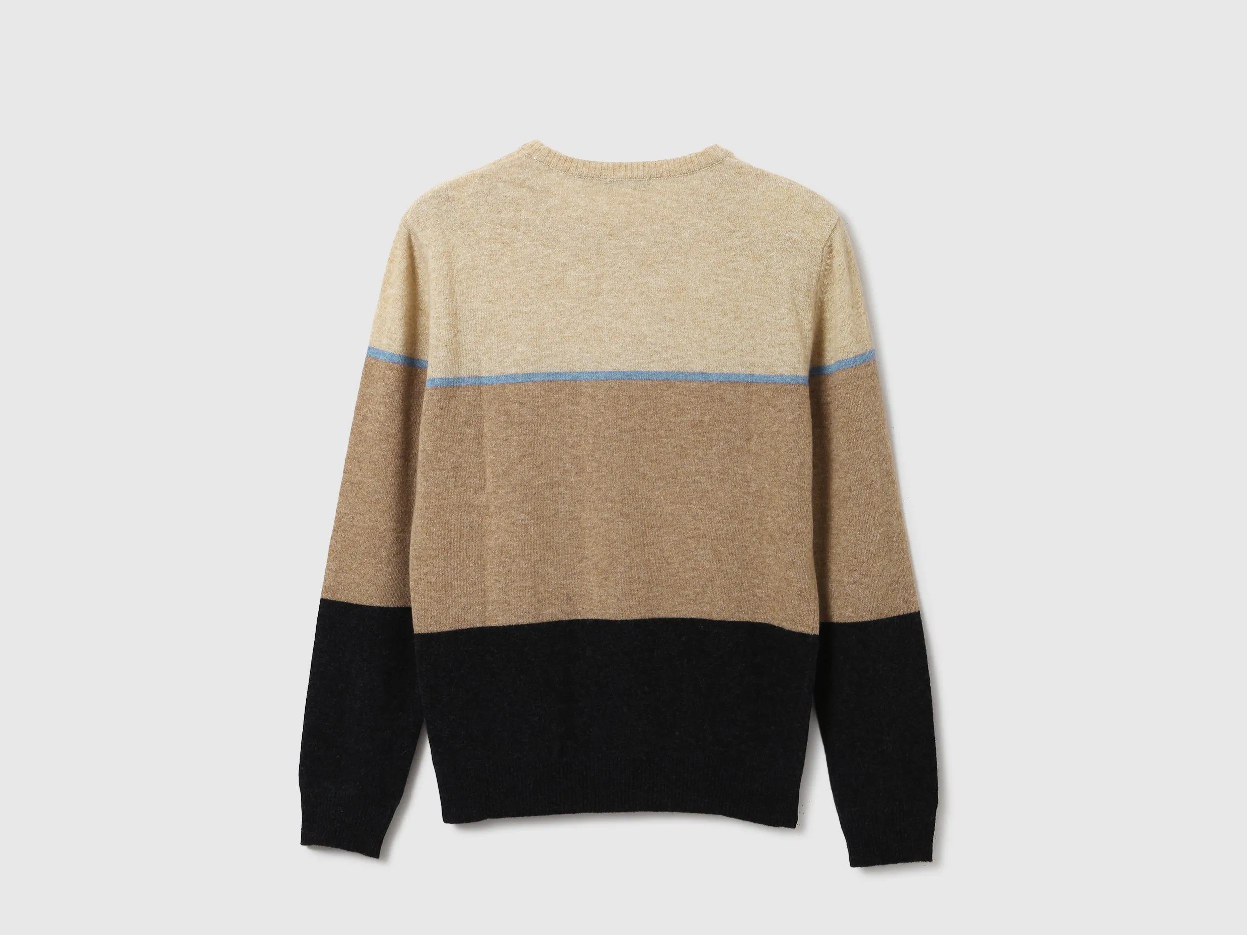 Men Stripe Round Neck Sweater