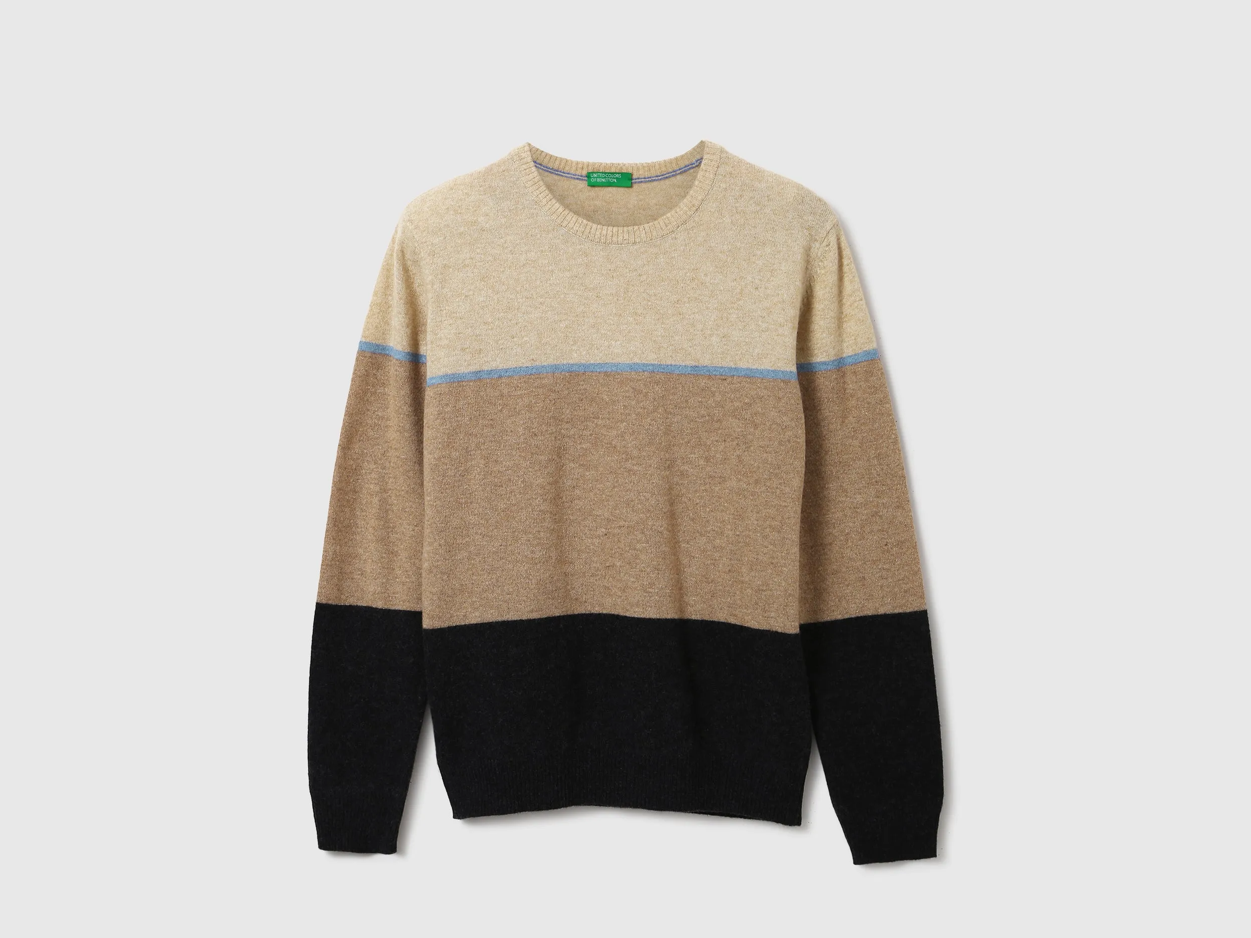 Men Stripe Round Neck Sweater