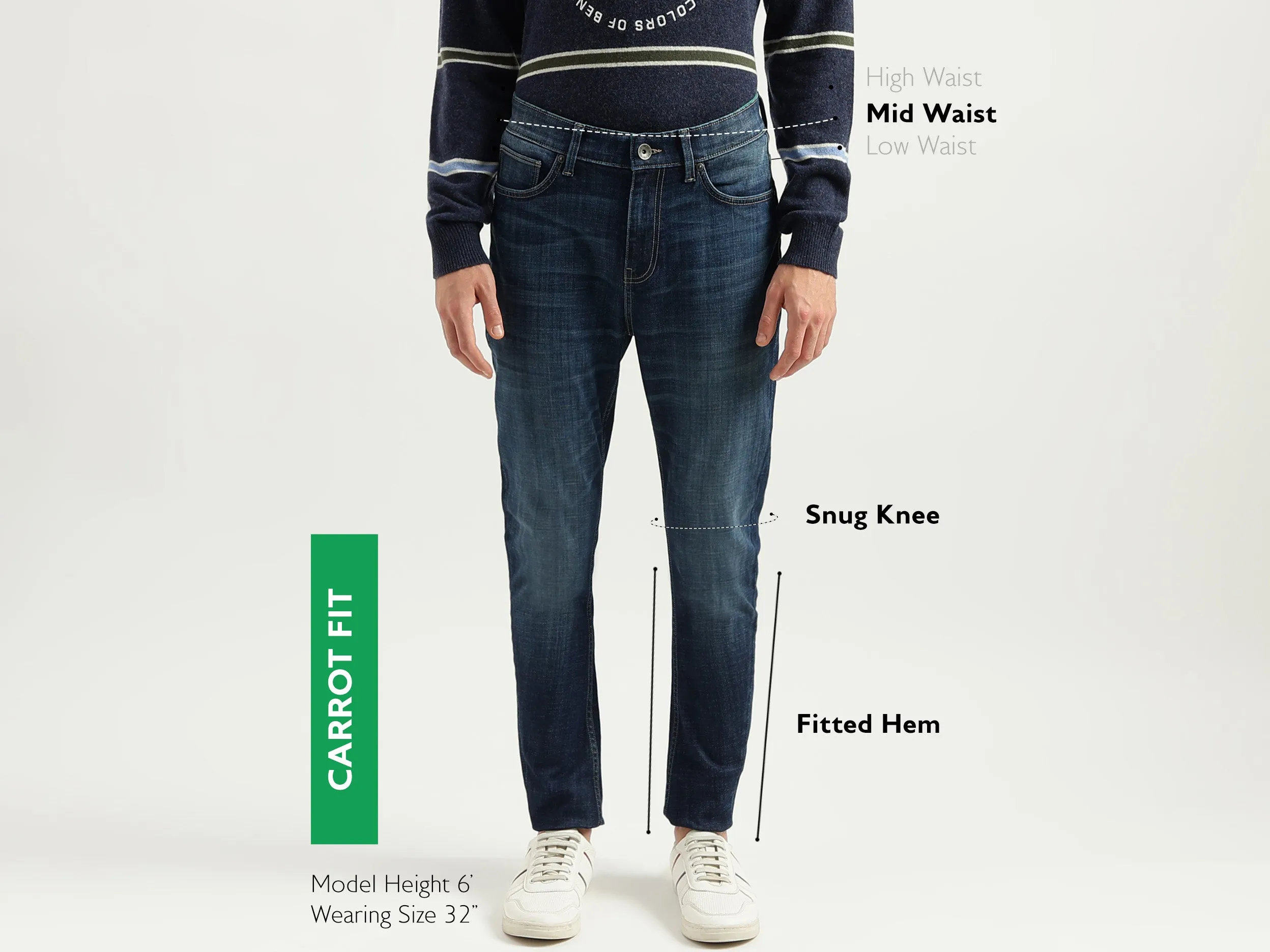 Men's Solid Carrot Fit Jeans