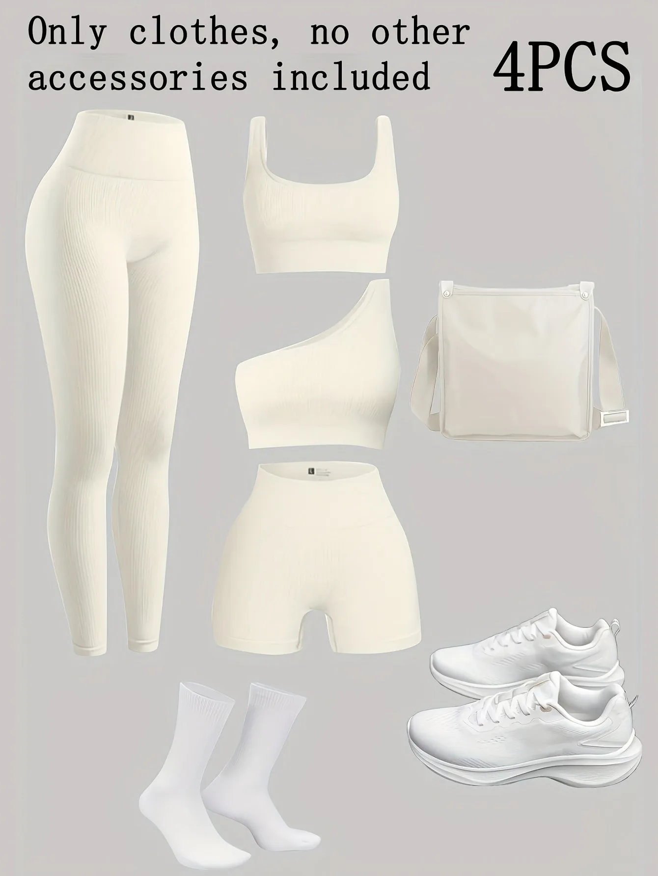 Multi-Piece Rib-Knit Sports and Yoga Set