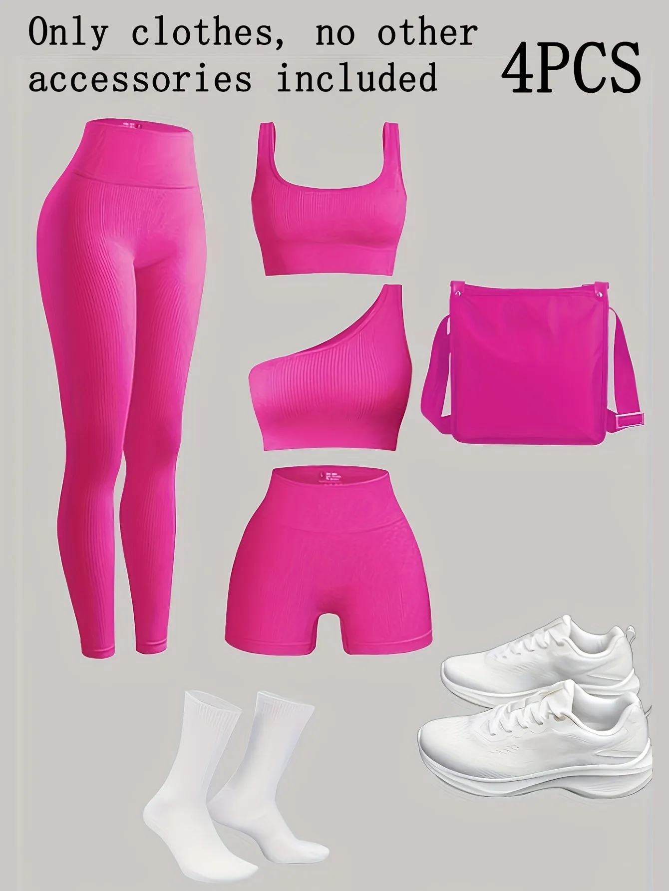 Multi-Piece Rib-Knit Sports and Yoga Set