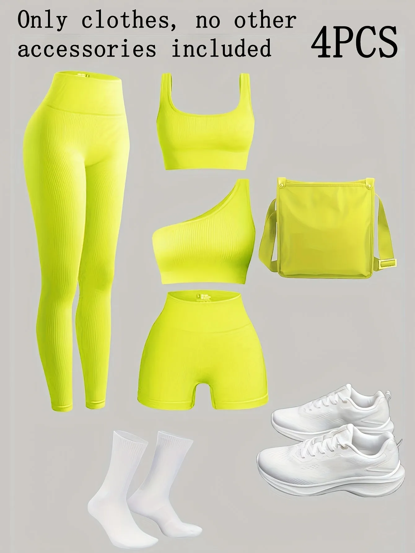 Multi-Piece Rib-Knit Sports and Yoga Set