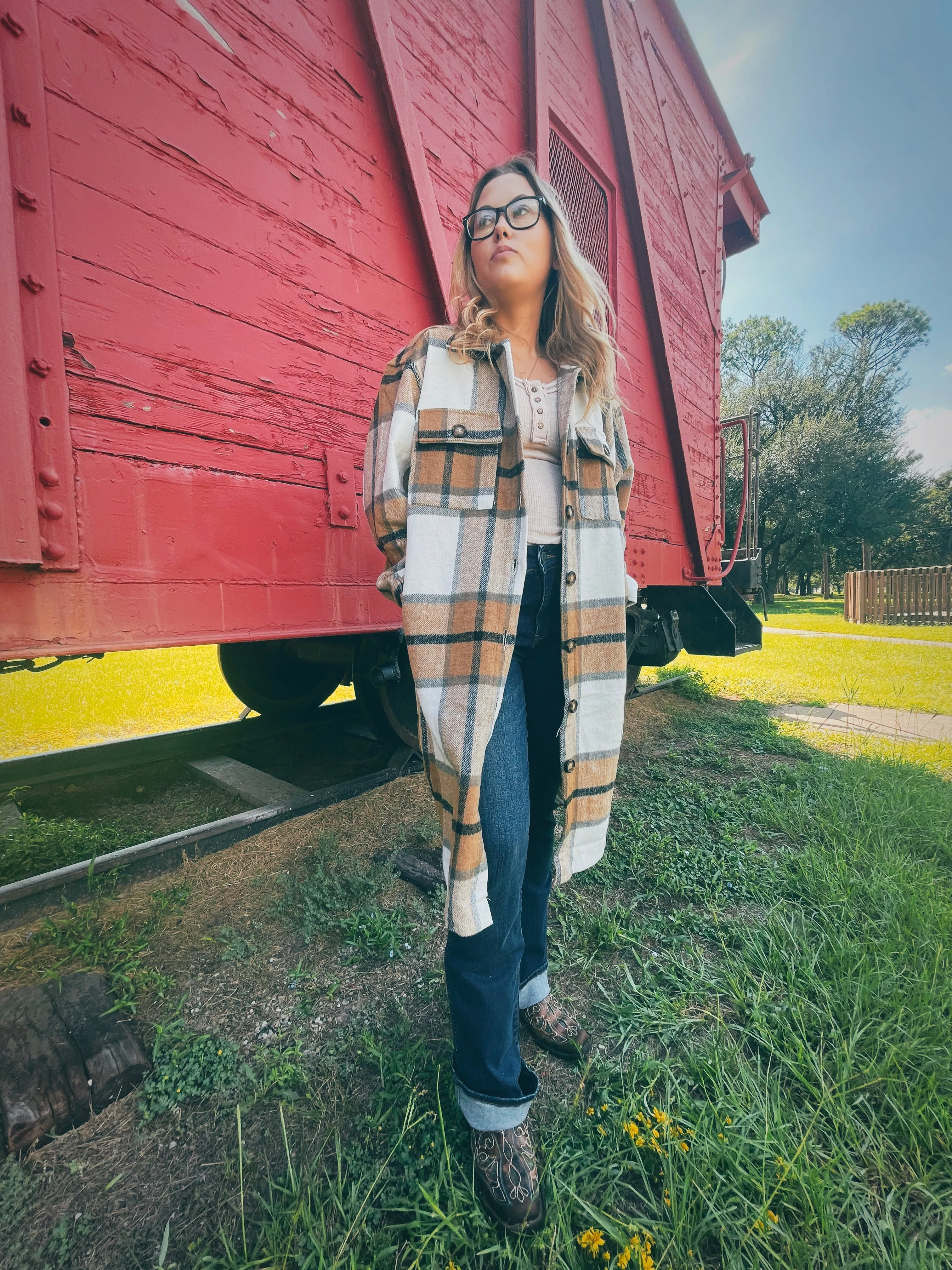 Mustard Button Down Long Flannel