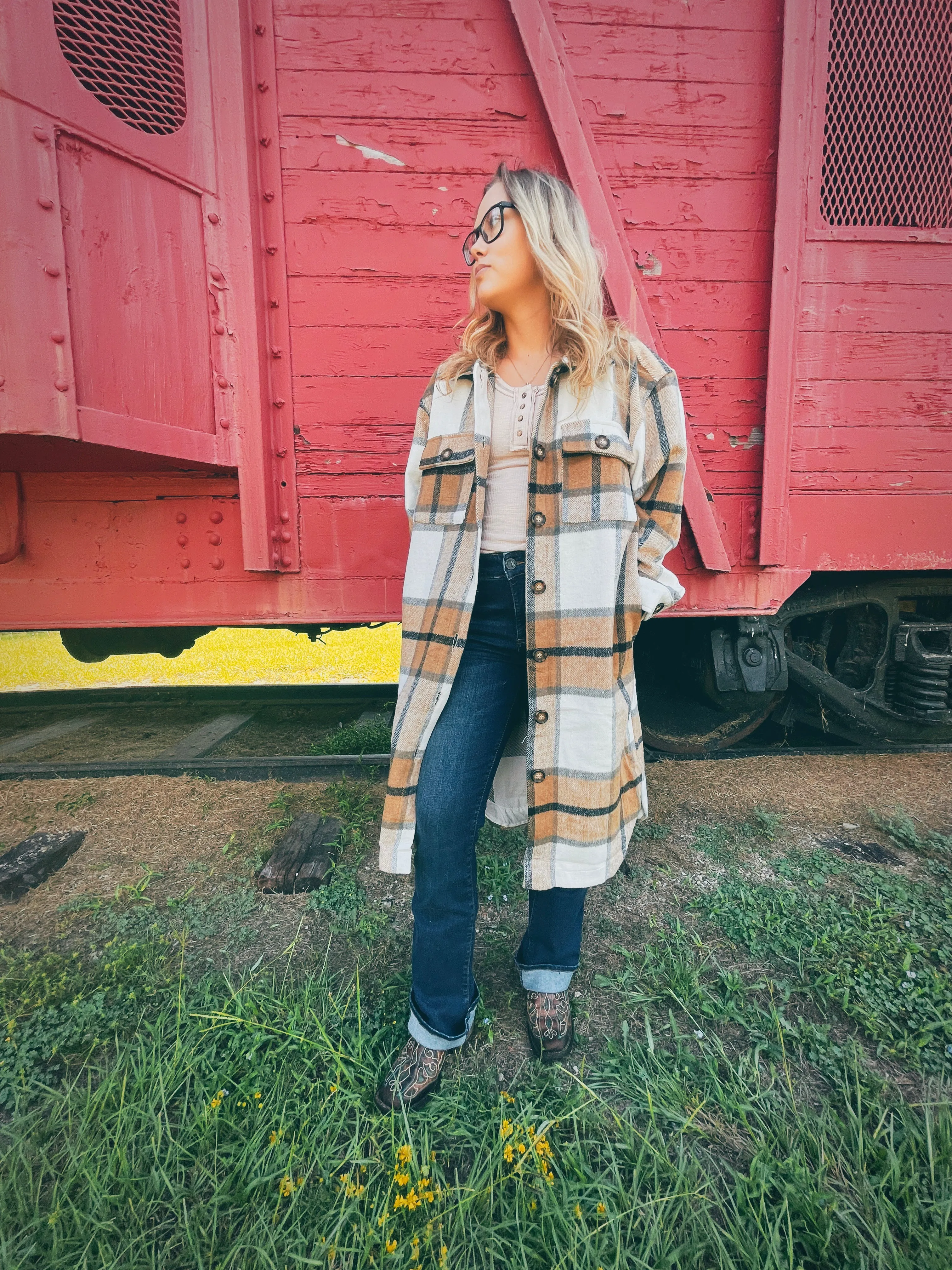 Mustard Button Down Long Flannel