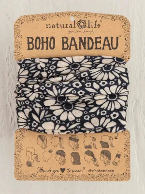 Natural Life Full Boho Bandeau® Headband - Black White Daisies