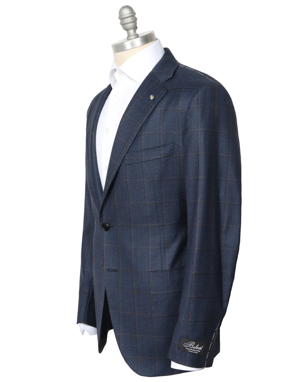Navy and Tan Windowpane Sportcoat