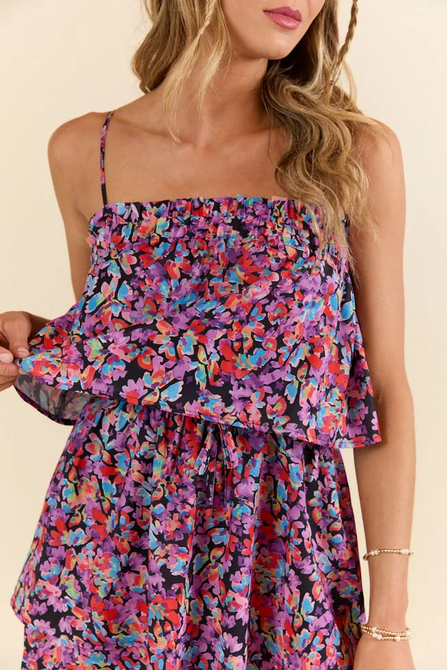 New Settings Printed Flowy Tiered Romper