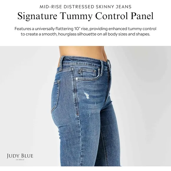 NWT 7/28 Judy Blue Tummy Control Jeans