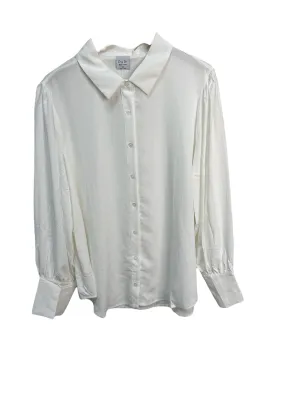 Off White Long Cuff Latern Puff Sleeve Blouse