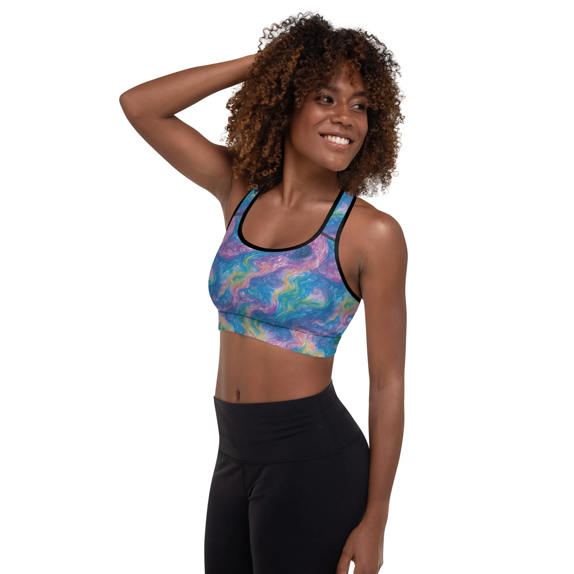 Padded Sports Bra - Quantum Drift