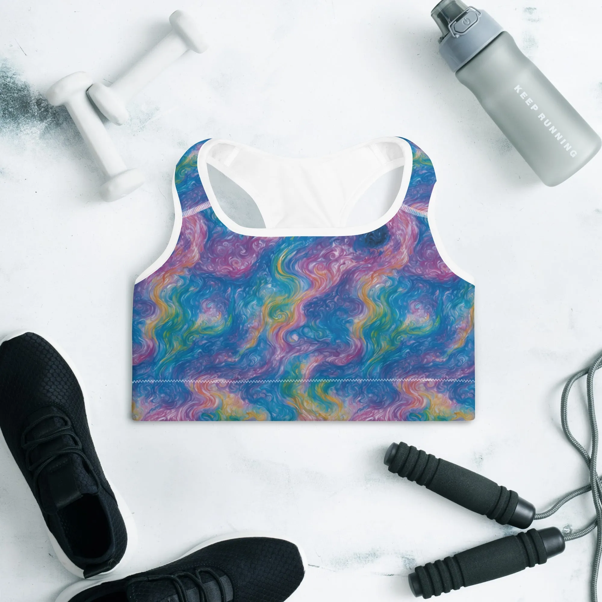 Padded Sports Bra - Quantum Drift