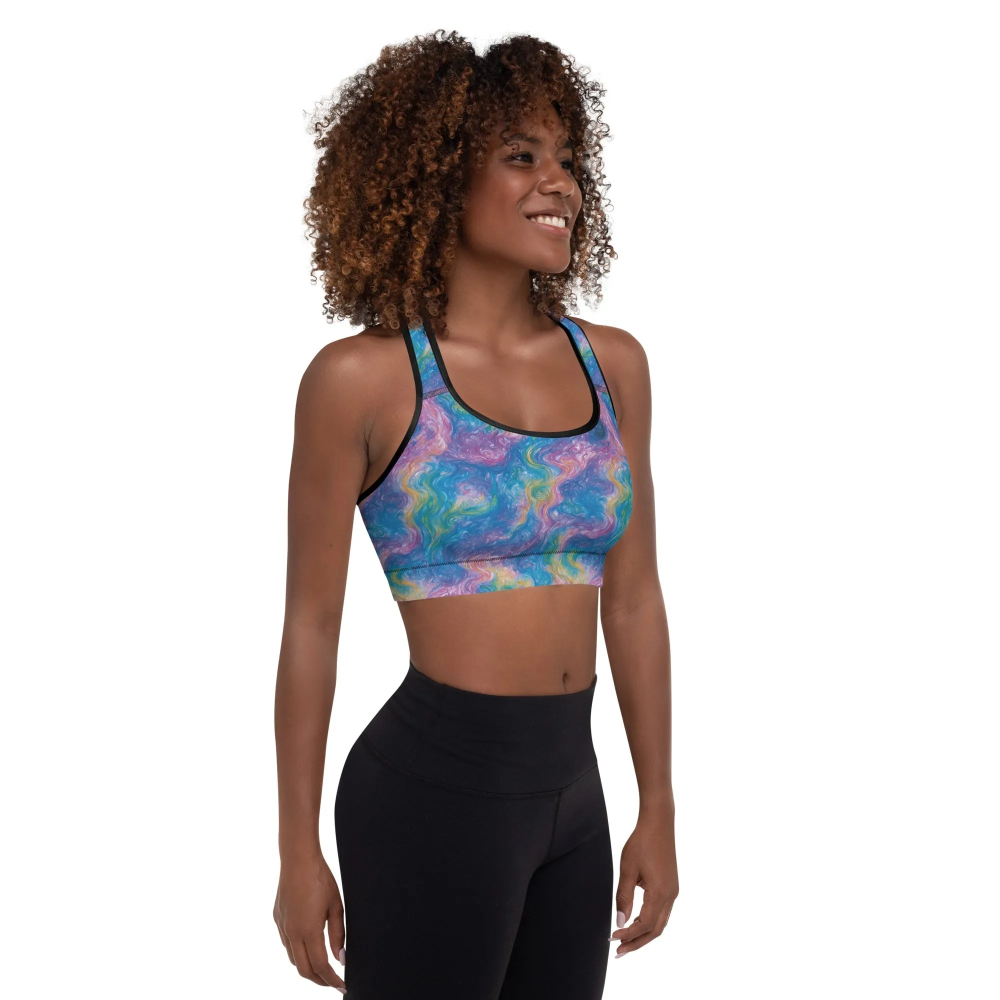 Padded Sports Bra - Quantum Drift
