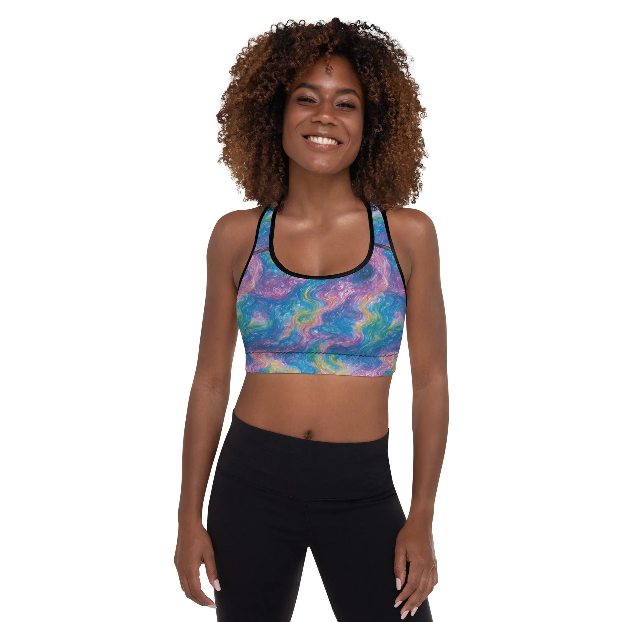Padded Sports Bra - Quantum Drift