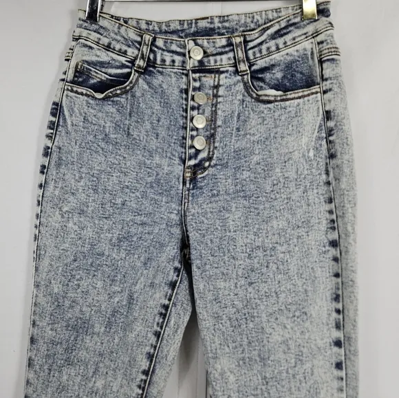 Peach love California super flare hippie Bell Bottom Stone washed jeans *small*