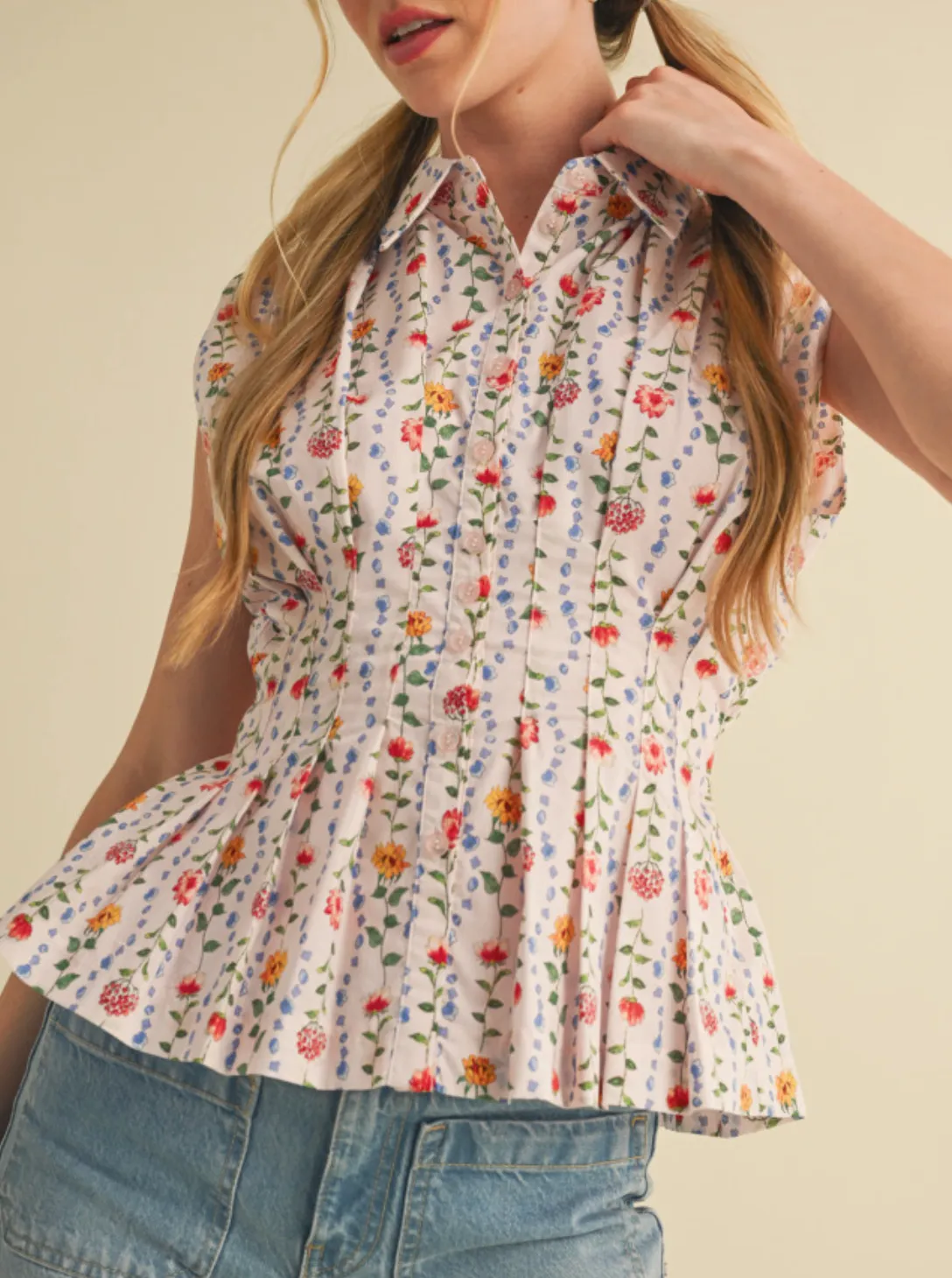 Piper Pleated Peplum Top