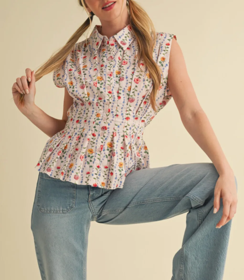 Piper Pleated Peplum Top