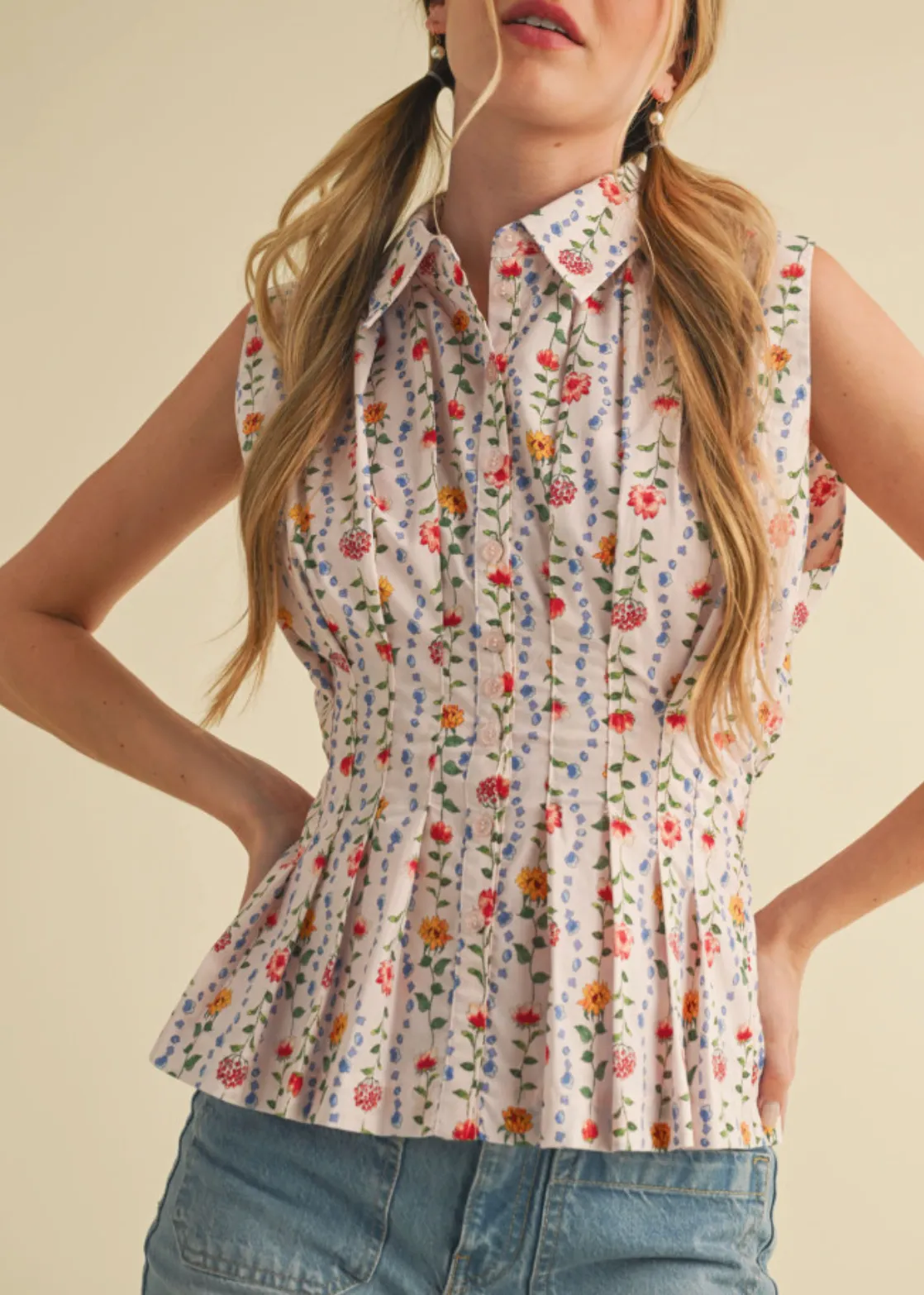 Piper Pleated Peplum Top