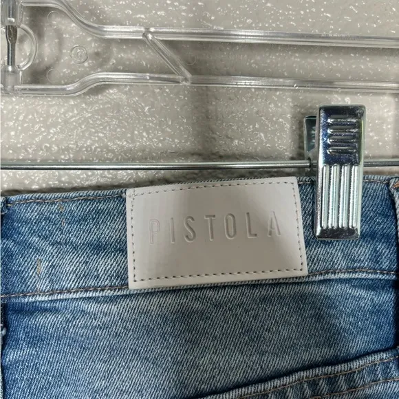 PISTOLA Nico High Rise Mom Jean in Half Court Metallic Side Stripe