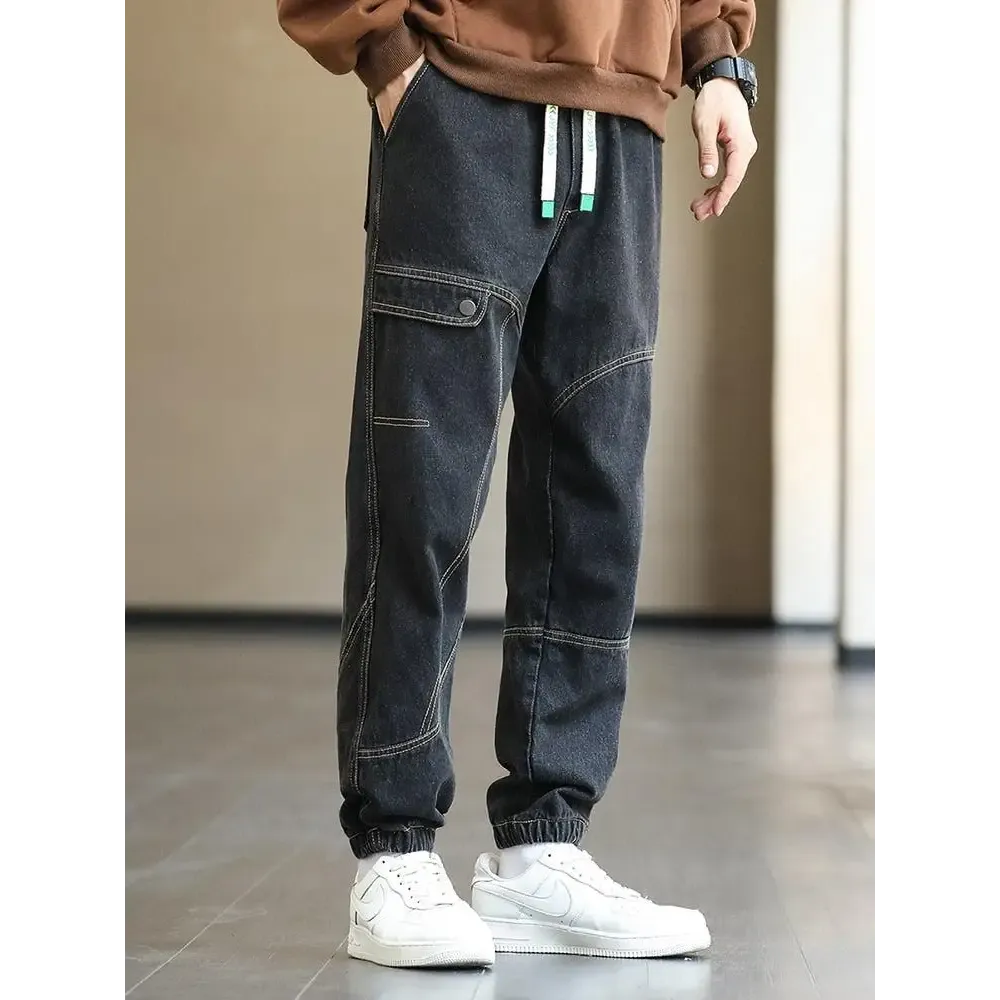 Plus Size Jogger Jeans with Twin Hip Pockets and Comfortable Fit