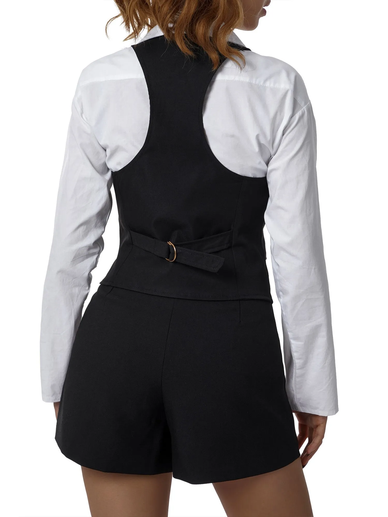 Plus Size Vintage Button-Down Waistcoat Vest