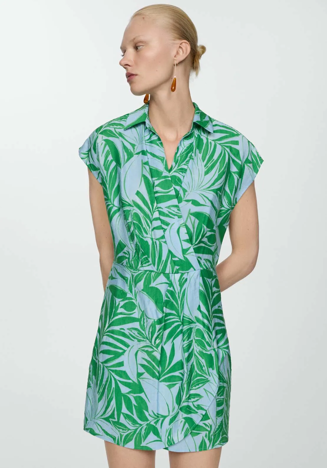Print wrap dress
