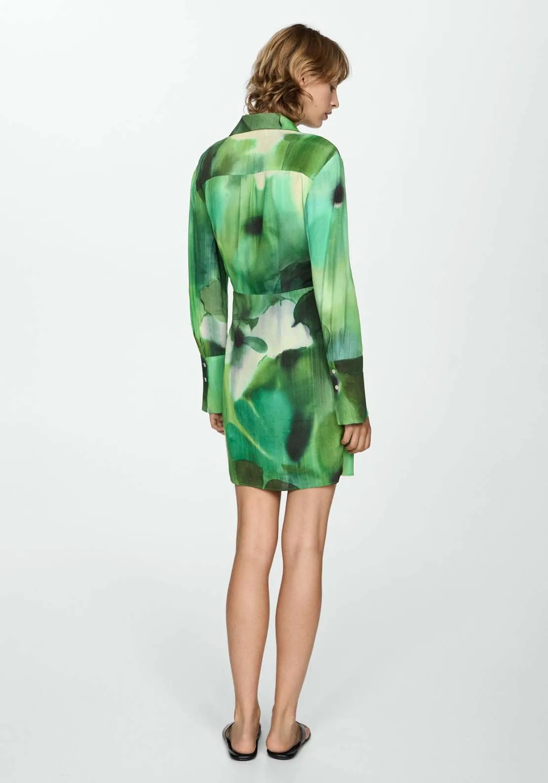 Printed bow dress - Green