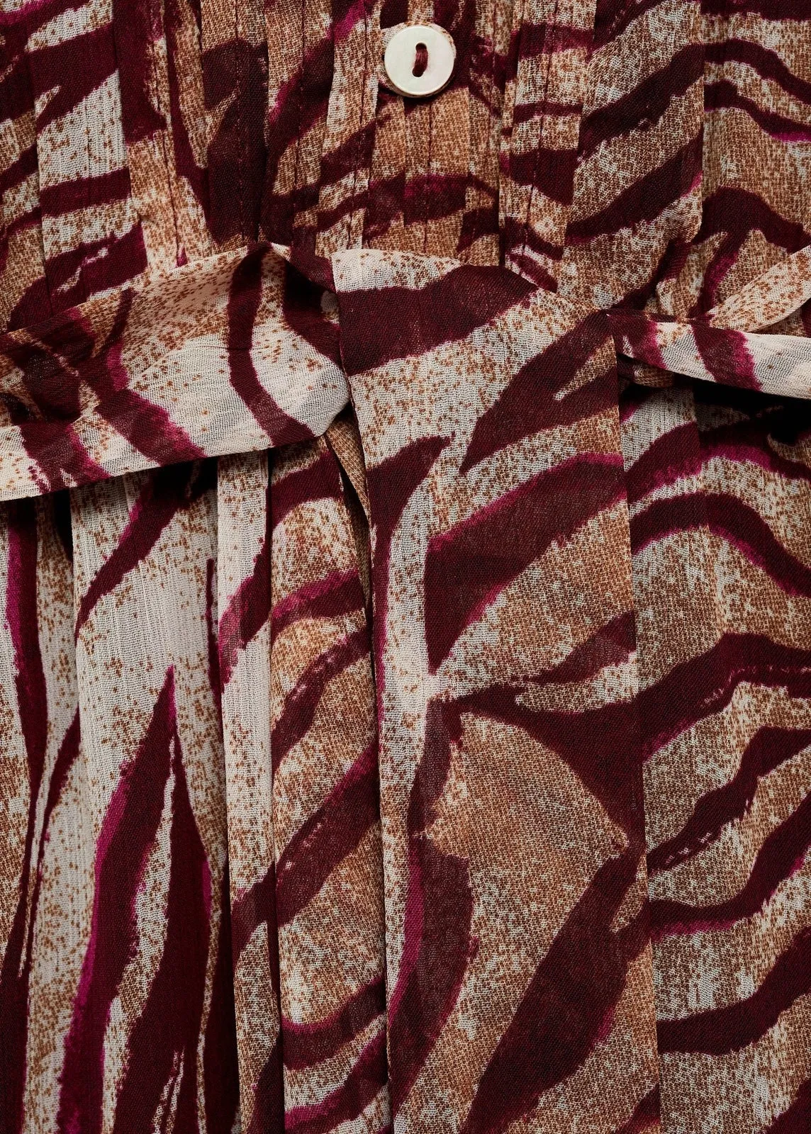 Printed long dress - Dark Red