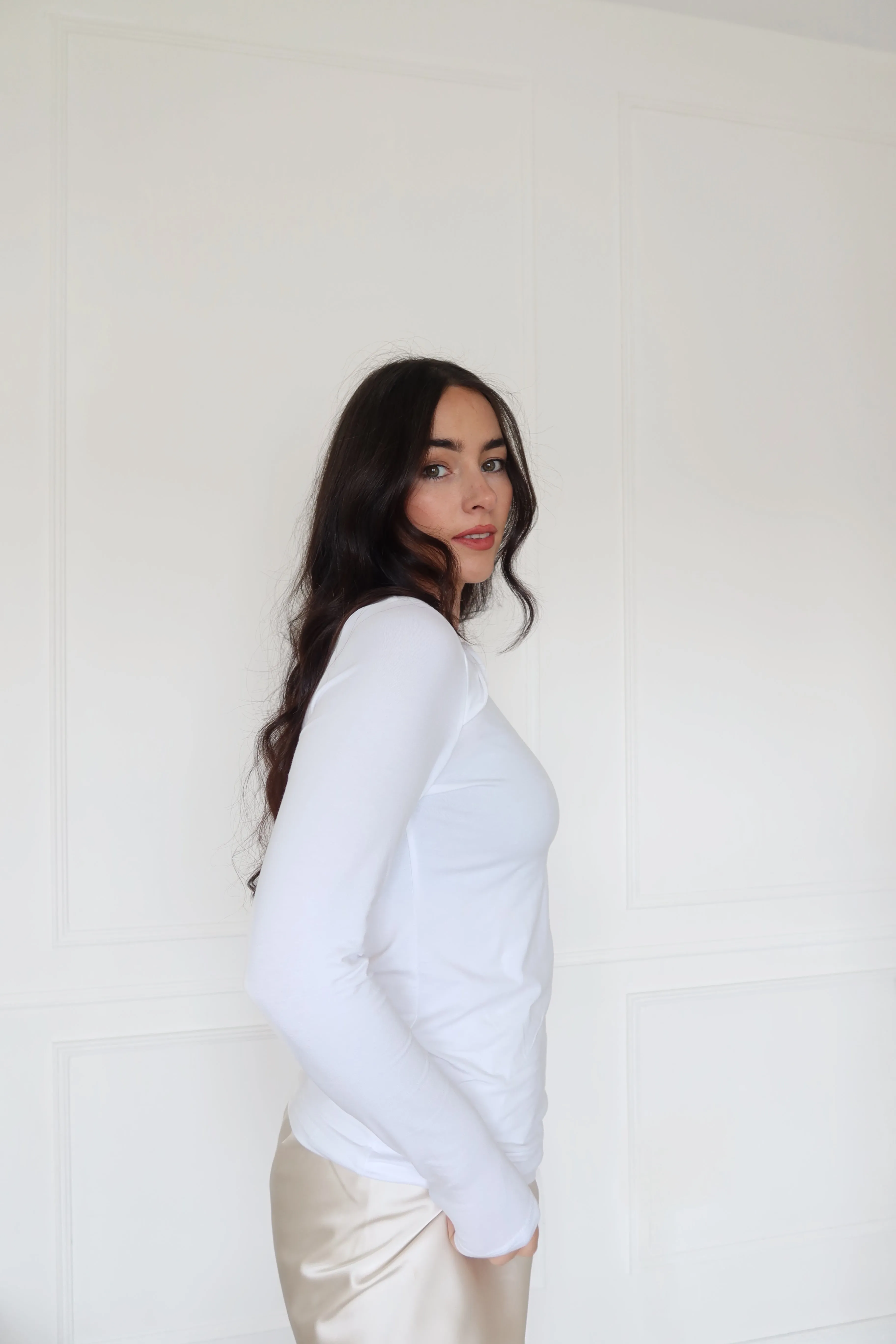 "The Ashley" - Twist Neck Top (White)