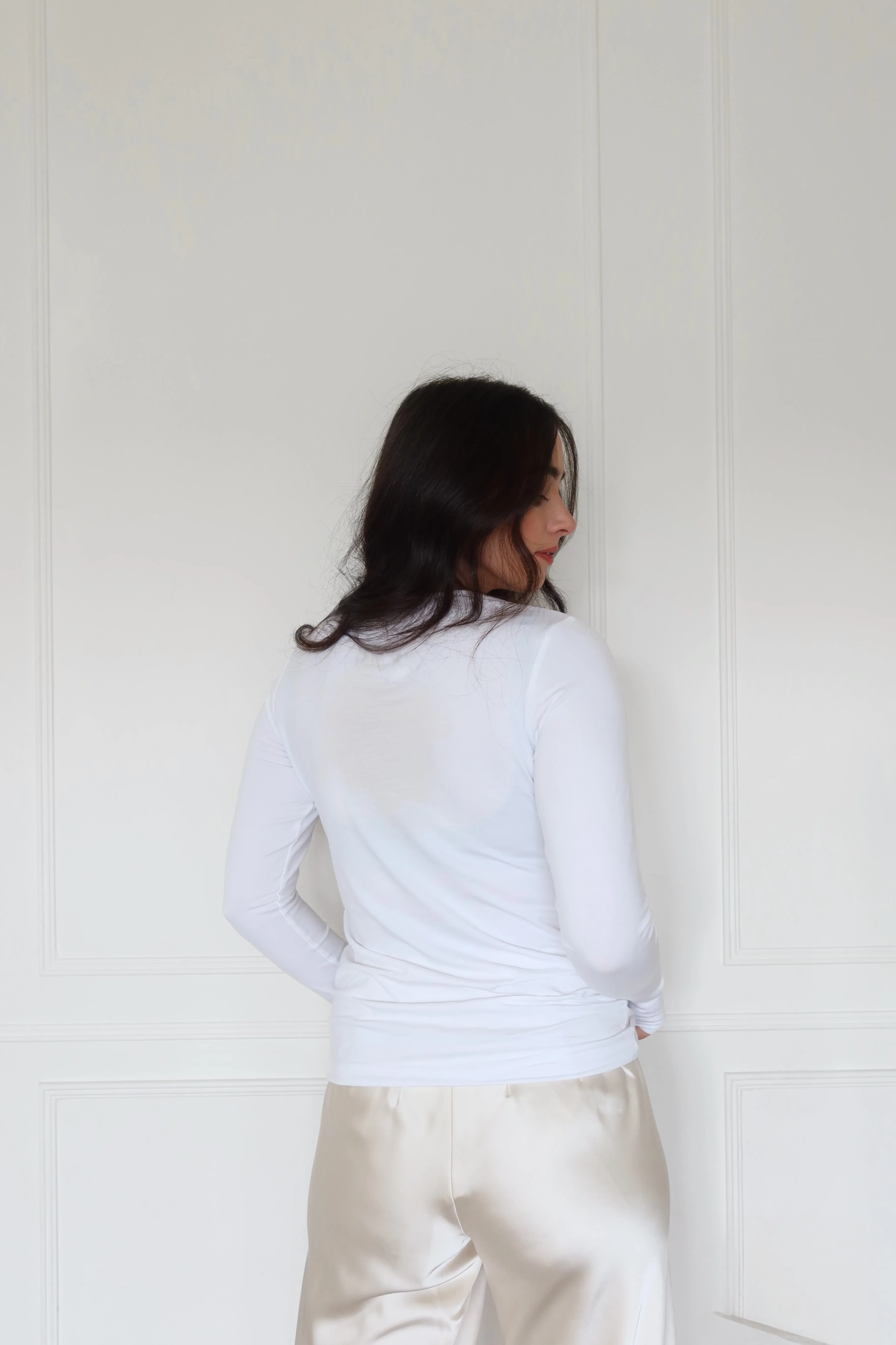 "The Ashley" - Twist Neck Top (White)