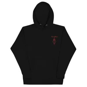 Red Rose Blossom Embroidered Logo | Unisex Hoodie [Black]