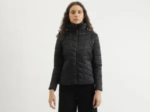 Regular Fit High Neck Solid Jacket