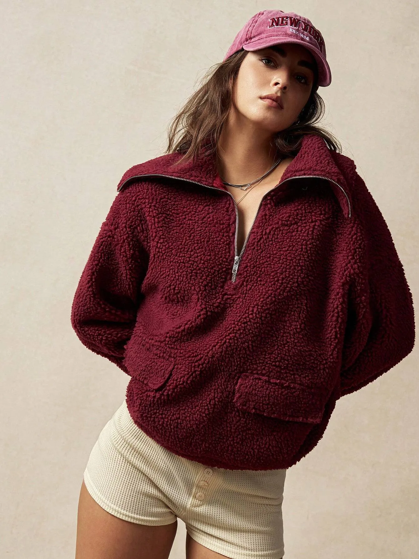 Retro Red Varsity Jacket – Stylish & Warm Women's Sports Jacket