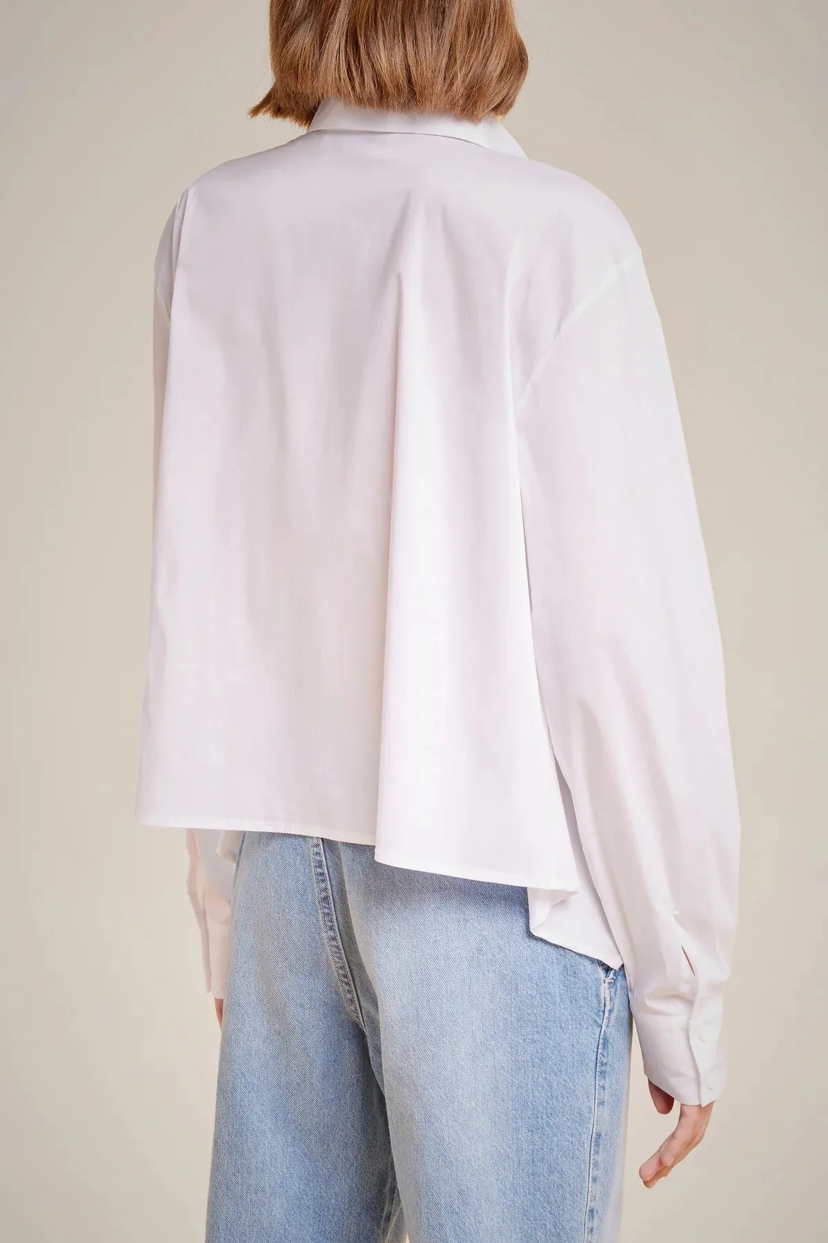 Ruffle Accent Shirt - White