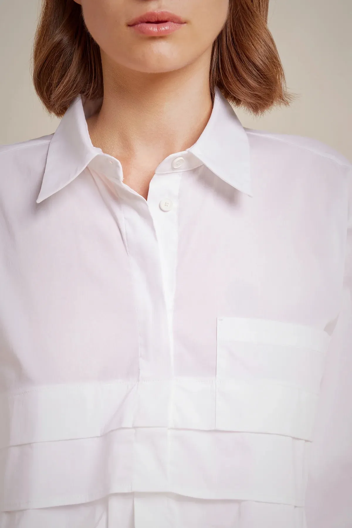 Ruffle Accent Shirt - White